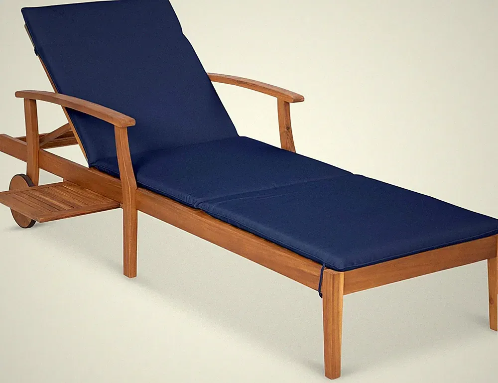 79X26In Acacia Wood Chaise Lounge Chair Recliner, Outdoor Furniture for Patio, P