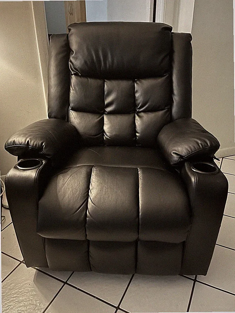 All Black Recliner W/Massage Feature In Great Condition