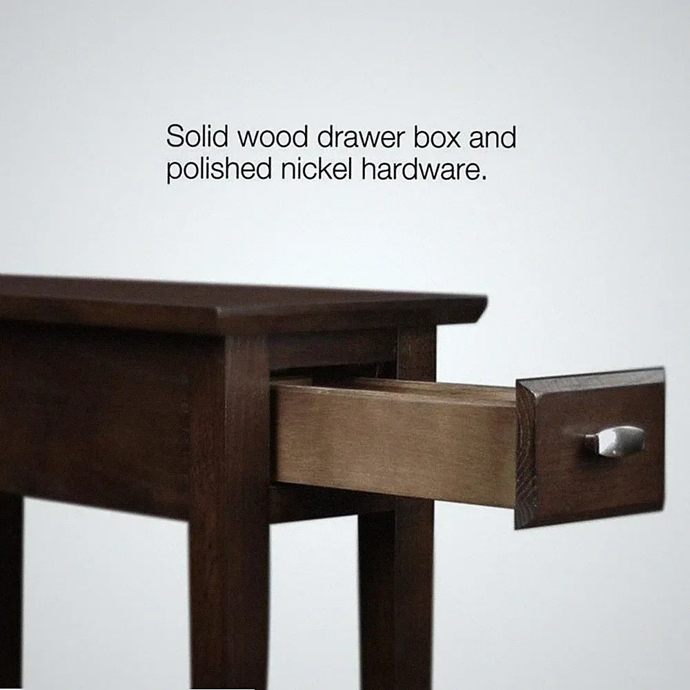 Leick Furniture Wood Chairside-Recliner End Table in a Chocolate Oak Finish