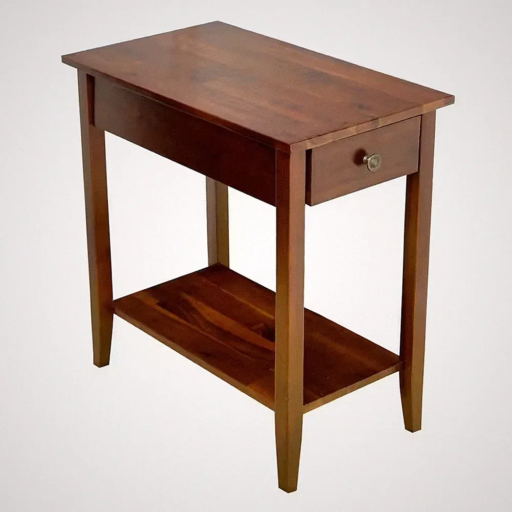 porch & den holly hill solid acacia recliner end table