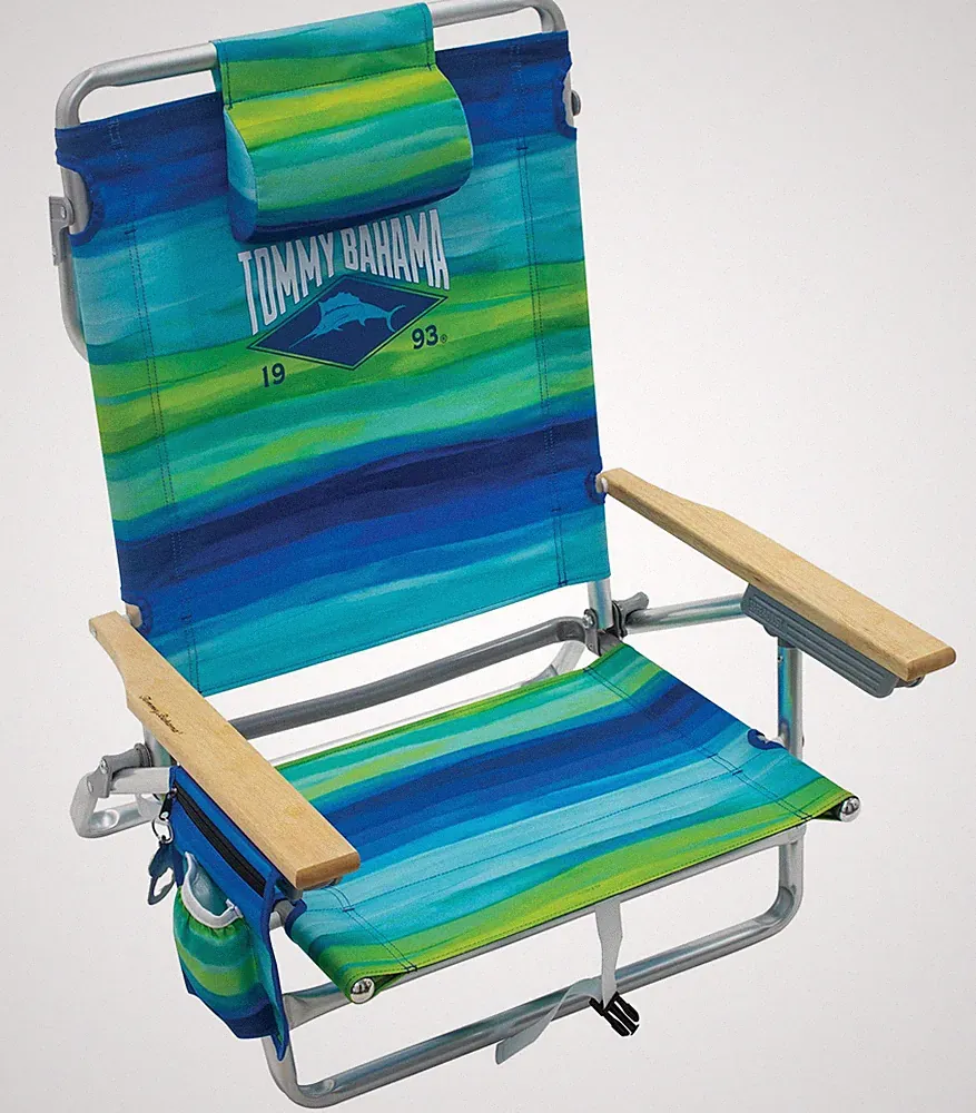Tommy Bahama 5-Position Classic Lay Flat Folding Backpack Beach Chair